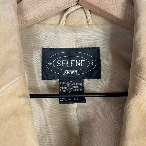 Selene Sport Y2K Suede Leather Braided Button Down Jacket - Picture 5 of 12